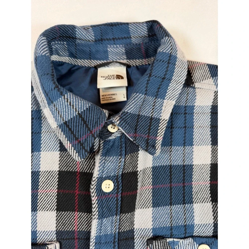 The North Face Valley Twill Plaid Long Sleeve Flannel‎ Button Shirt Men L Lumber